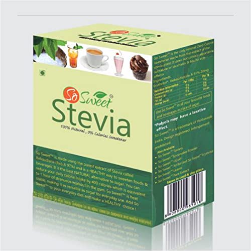 So Sweet Stevia Sachets, 50 Sachets, Zero-Calorie, 100% Natural Sweetener, Sugar-Free, Perfect for Sweetening Drinks, Tea, Coffee, Ideal for Weight Management & Diabetic-Friendly Diets - Image 2