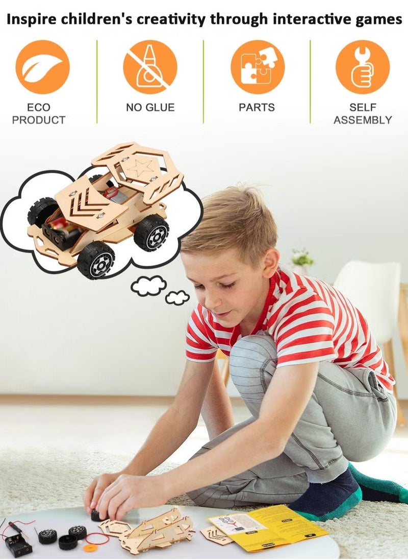 Ailily 5 in 1 STEM Kits for Kids Age 4-10, Science Building Projects Craft for 4-12, Model Car Kits, Toys for Ages 4-13, Wooden 3D Puzzles, Birthday Gifts for 7 8 9 10 11 12 13 Year Old Boys and Girls  - Image 4