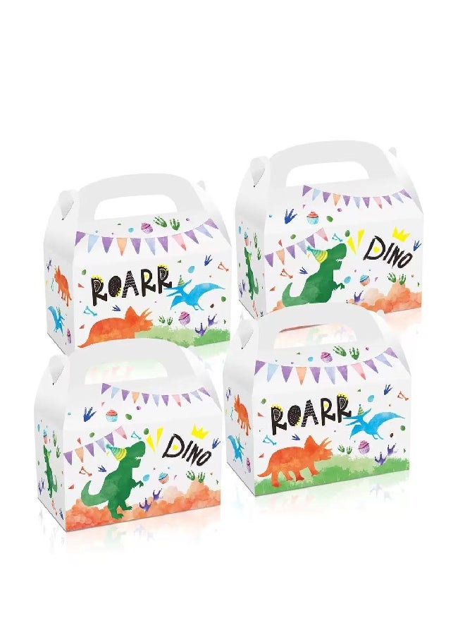 مجموعة علب هدايا حلوى على شكل ديناصورات — 12 حقيبة هدايا لحفلات أعياد الميلاد للأطفال، بتصميمين فريدين 16*9.5*9.5 سم - Image 1