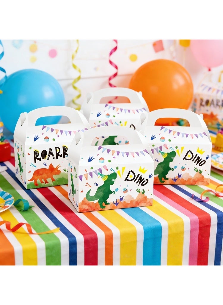 مجموعة علب هدايا حلوى على شكل ديناصورات — 12 حقيبة هدايا لحفلات أعياد الميلاد للأطفال، بتصميمين فريدين 16*9.5*9.5 سم - Image 3