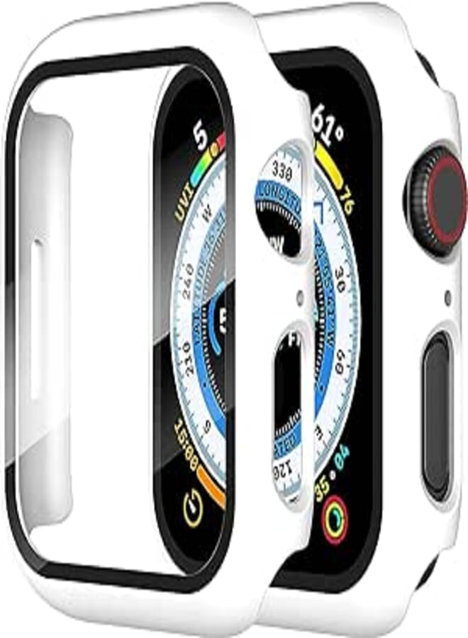 Next Next store Hard Case Compatible with iWatch 42mm Series 1/2/3 with Tempered Glass Screen Protector, Ultra-Thin Rugged Protective Cover for iWatch 42mm (White)