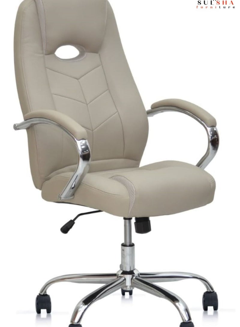 SULSHA Executive Chair, Ergonomic Office Chair , Computer Desk Chair, PU Leather, Steel Structure, Smooth lumbar support with adjustable Height Desk Chair Super Comfortable Adjustable Wide Seat - Image 1