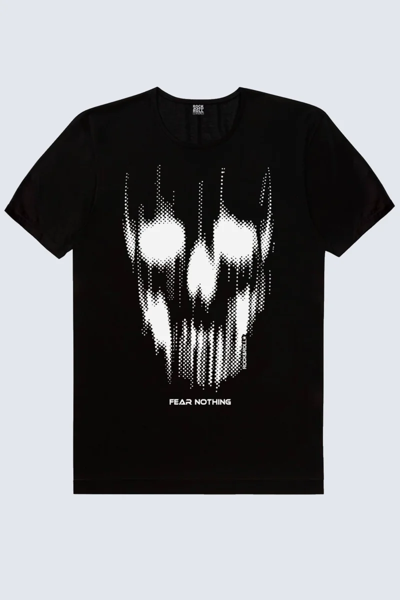 Rock&Roll Matrix Skull Black Women's T-shirt