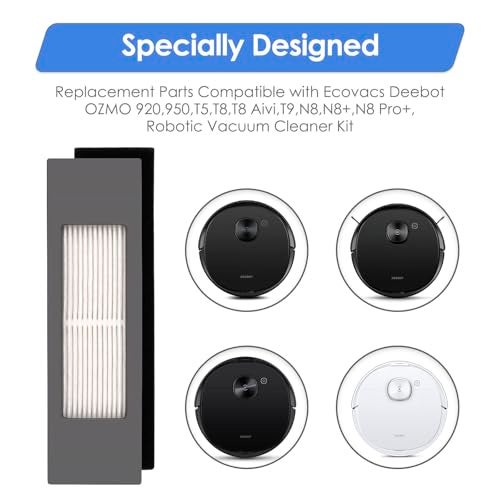 FILTERIST (4 Pieces) N10 HEPA Filter Compatible with Ecovacs Deebot N10 N10 Plus OZMO 920 950 T5 T8 Aivi MAX T9 N5 N7 N8+ N8 Pro Plus DX55 DX93 DJ65, Replacement Parts 4 Filters - Image 2