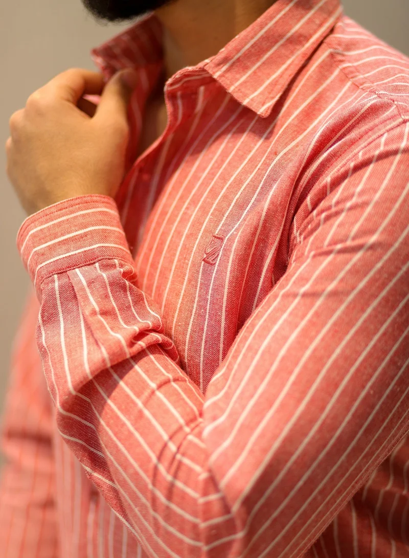 Levantino Men's Striped Slim Fit Long Sleeve Shirt