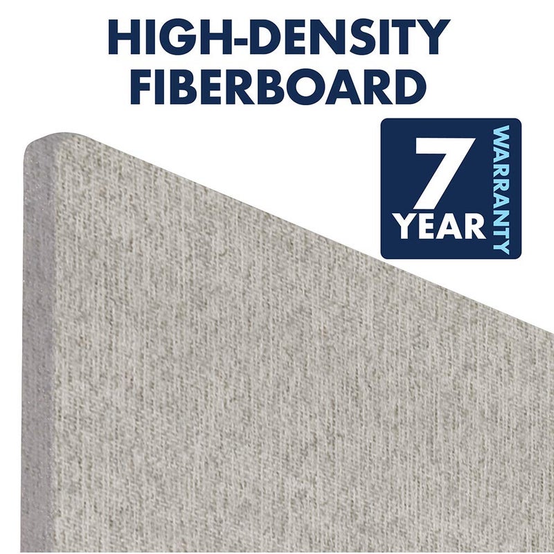 Quartet لوحة إعلانات كواترت للجدران، قماش، 3' x 2'، لوحة دبابيس بدون إطار، لوح ألياف، لوحة عرض، مكتب Oval، ديكور مكتب منزلي أو لوحة تنظيم مدرسة منزلية، عمودي/أفقي، رمادي (7683G) - Image 4