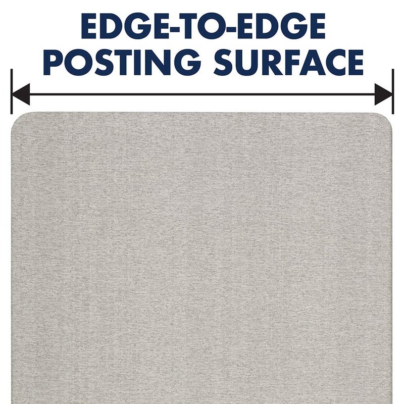 Quartet لوحة إعلانات كواترت للجدران، قماش، 3' x 2'، لوحة دبابيس بدون إطار، لوح ألياف، لوحة عرض، مكتب Oval، ديكور مكتب منزلي أو لوحة تنظيم مدرسة منزلية، عمودي/أفقي، رمادي (7683G) - Image 3