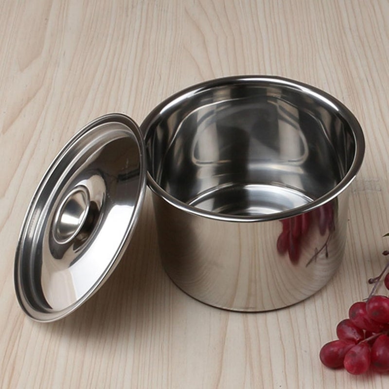 Stock Pot with Lid, High Temperature Proof Heavy Duty Stainless Steel Stockpot, Multifunctional Soup Pot for Seasoning Eggs Stews (12cm) - Image 2