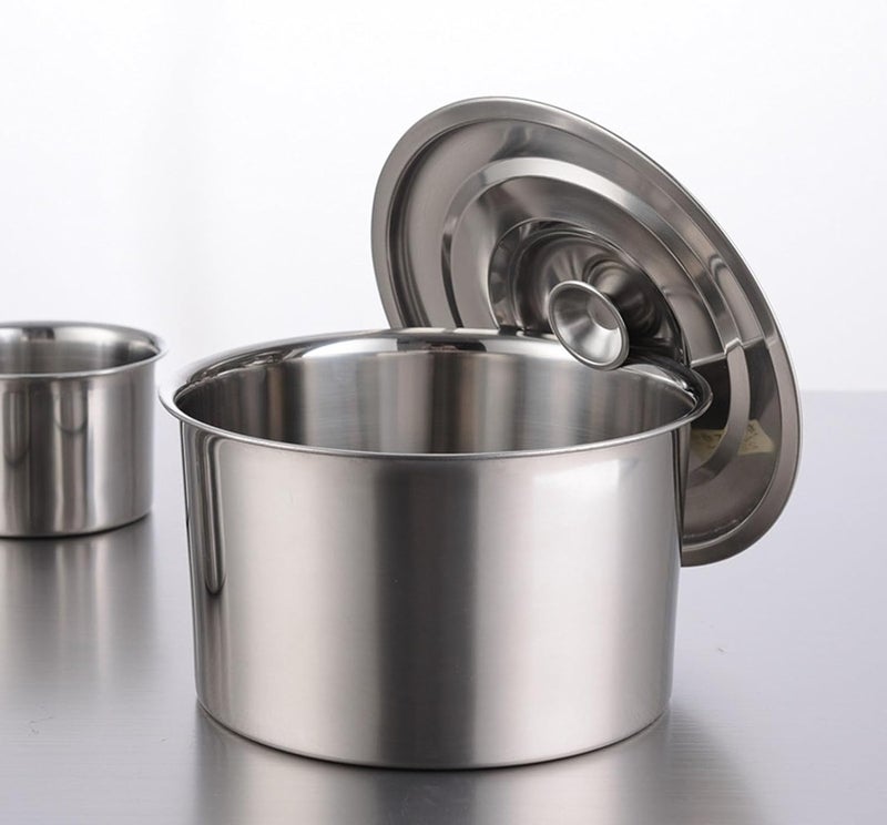 Stock Pot with Lid, High Temperature Proof Heavy Duty Stainless Steel Stockpot, Multifunctional Soup Pot for Seasoning Eggs Stews (12cm) - Image 3