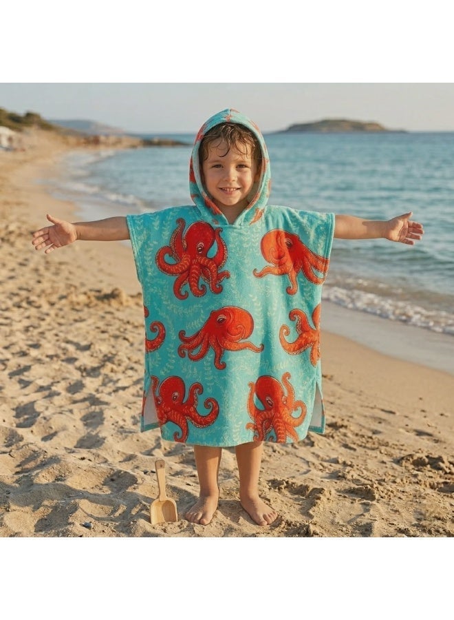 Children's Beach Poncho (65*60cm) Available in Various Designs and Colors, One-Size - Image 1