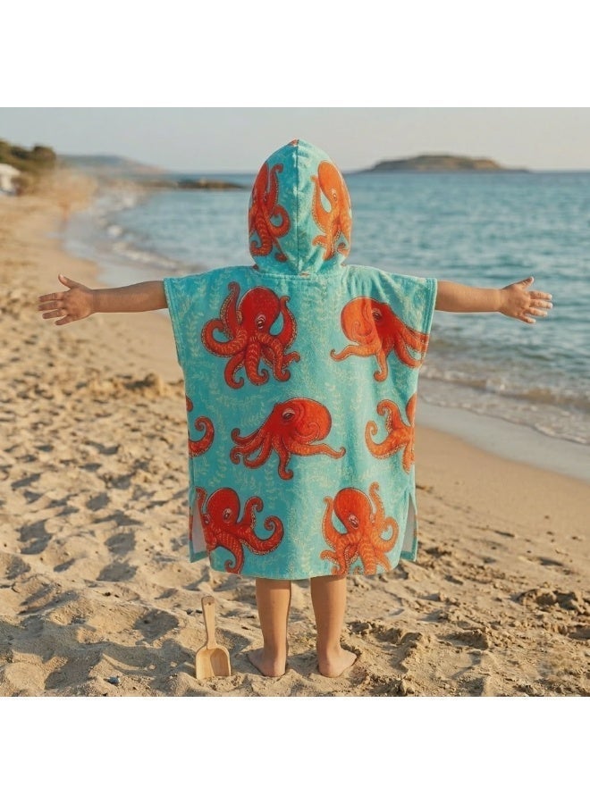 Children's Beach Poncho (65*60cm) Available in Various Designs and Colors, One-Size - Image 2