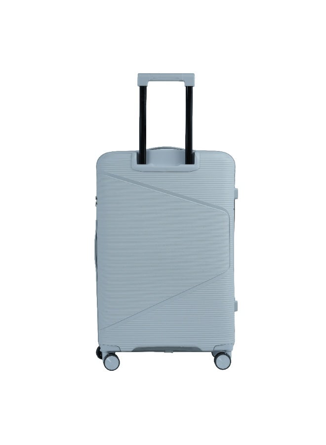 Eagle Express Cruiser Elite 28" Large Checked Luggage - Premium PP Scratch-Resistant Shell, Anti-Theft Zipper, High-Capacity - Silver -1 Year Warranty - Image 3
