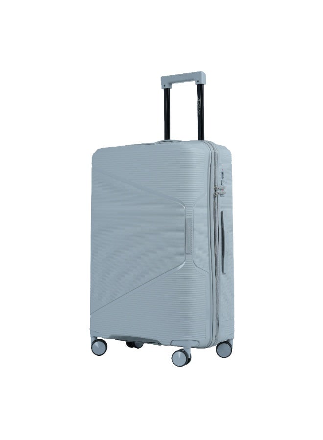 Eagle Express Cruiser Elite 28" Large Checked Luggage - Premium PP Scratch-Resistant Shell, Anti-Theft Zipper, High-Capacity - Silver -1 Year Warranty - Image 2