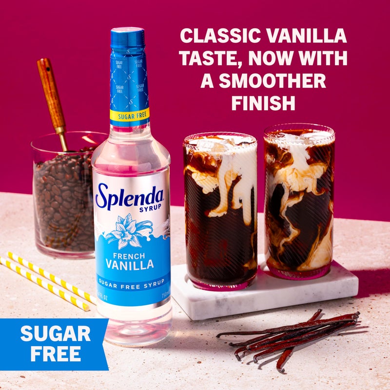 Splenda Coffee Syrup, French Vanilla, Sugar Free, Flavored Liquid Syrups for Drinks, 750 ml Bottle - Image 3