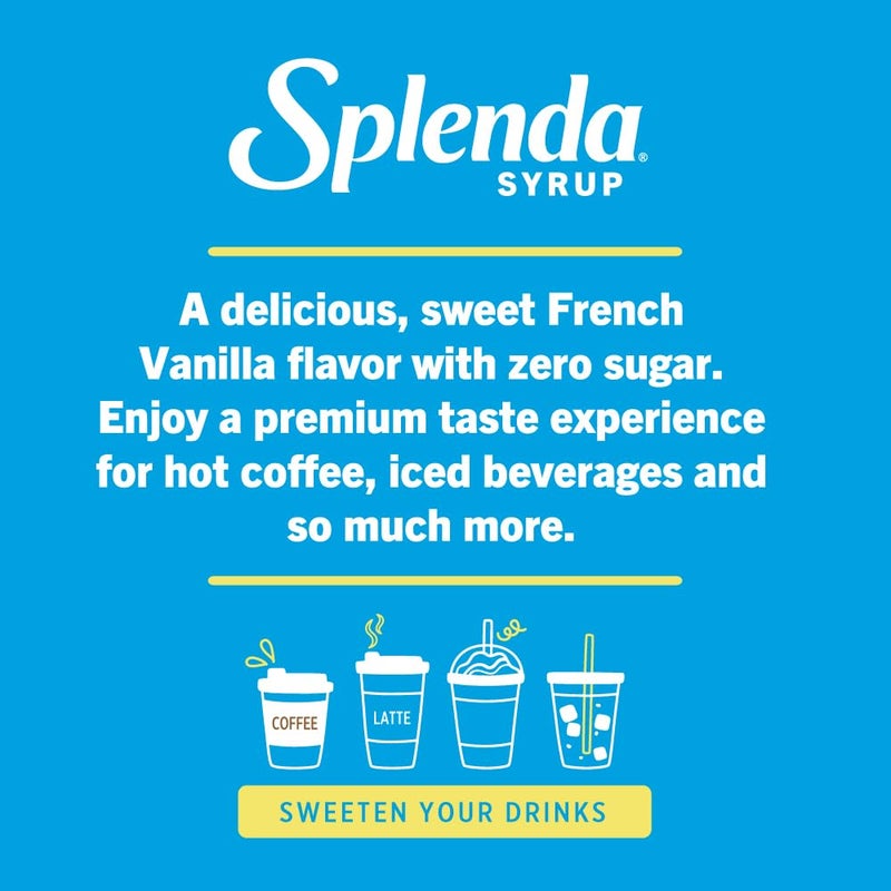 Splenda Coffee Syrup, French Vanilla, Sugar Free, Flavored Liquid Syrups for Drinks, 750 ml Bottle - Image 5