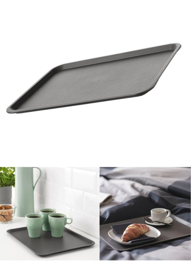 Ikea Tray Plastic Strong Tea Coffee Scratch resistant Size 37*29 Cm -Grey  - Image 1