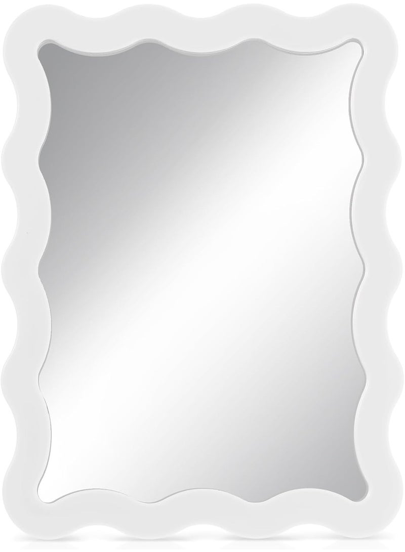 Slasa Acrylic Magnetic Locker Mirror 13 x 18 cm, White Lightweight Rectangular Reflective Mirror for School Locker, Office Cabinet, Refrigerator, Bedroom and Dressing Area - Image 1