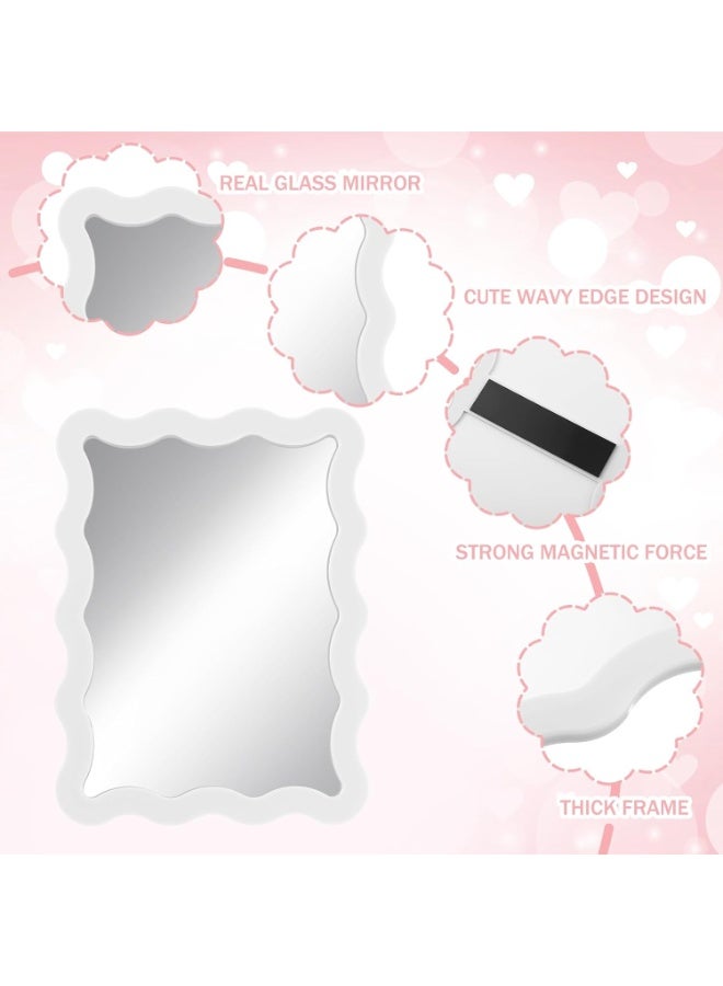 Slasa Acrylic Magnetic Locker Mirror 13 x 18 cm, White Lightweight Rectangular Reflective Mirror for School Locker, Office Cabinet, Refrigerator, Bedroom and Dressing Area - Image 3