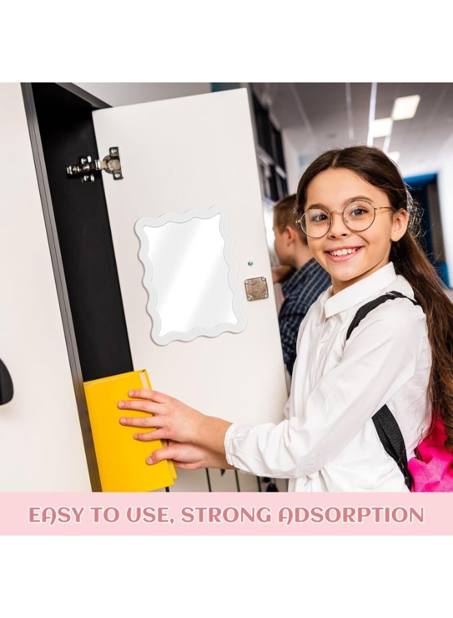 Slasa Acrylic Magnetic Locker Mirror 13 x 18 cm, White Lightweight Rectangular Reflective Mirror for School Locker, Office Cabinet, Refrigerator, Bedroom and Dressing Area - Image 5