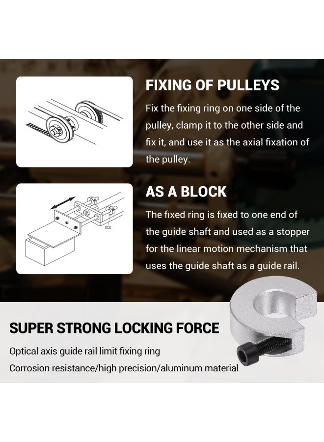Linear Rail Limit Fixing Rings, 4pcs 16mm 16 Linear Rail Stop Collars Non-Collision Block Stopper Aluminum Alloy Shaft Limit Fixing Rings Parts Tool for 16mm Motion Shaft Guide (4 Pack) - Image 3