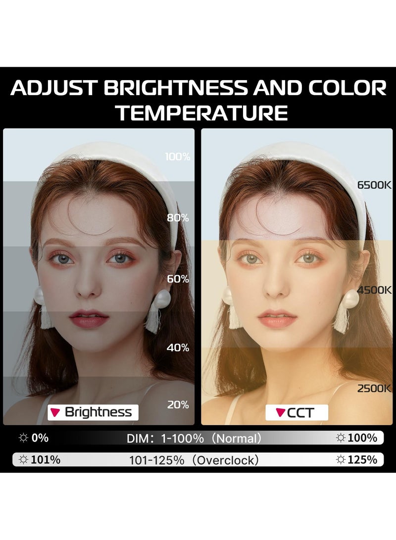 ULANZI 40W Pro Portable LED Video Light with DC Power Adapter, 3400mAh Build-in Battery Metal Mini Dual Color Temperature COB Continuous Output Lighting Handheld Spotlight 2500K-6500K for Video - Image 5