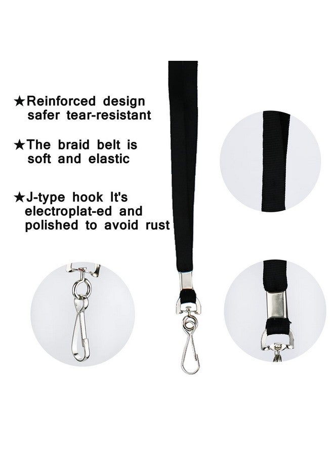 Korty Black Bulk Lanyards 50 Packs Lanyards For Id Badges,Lanyards With Swivel Hook Clips For Name Tag Lanyard Id Holder - Image 3