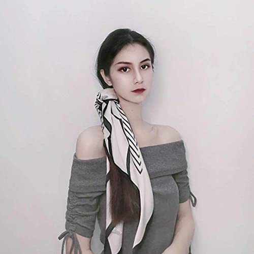 FONYVE Silk Feeling Scarf Medium Square Satin Head Wrap for Women 27.5 inches - Image 5