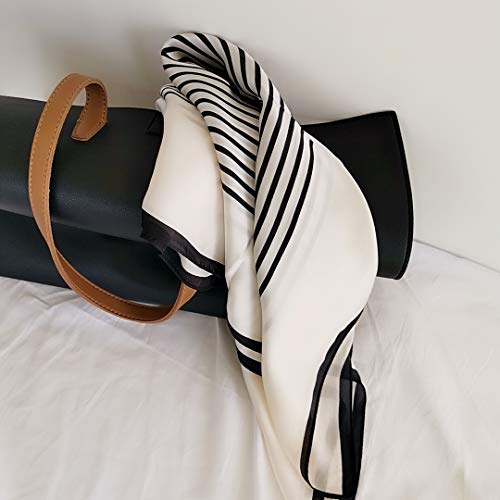 FONYVE Silk Feeling Scarf Medium Square Satin Head Wrap for Women 27.5 inches - Image 3