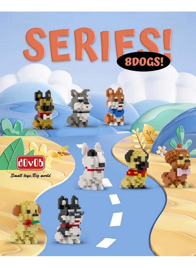 DOVOB - Micro Mini Blocks 8 In 1 Dogs Set 1616 Pieces Bricks 3D Puzzle Collection Animal Model Toys As Gift For Adult Or Kids - Image 1