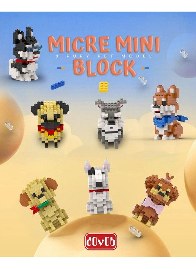 DOVOB - Micro Mini Blocks 8 In 1 Dogs Set 1616 Pieces Bricks 3D Puzzle Collection Animal Model Toys As Gift For Adult Or Kids - Image 1