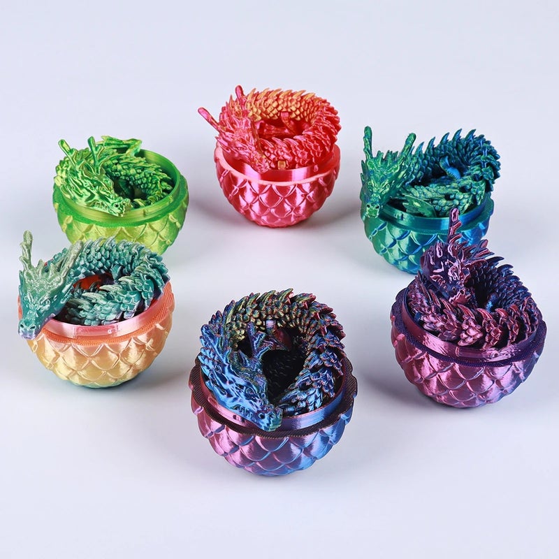 Y&D Vashine 3D Printed PLA Dragon Egg Kids Flexible Crystal Dragon Anime Action Figure Collectibles Toys Drachen Eier Animals - Image 4