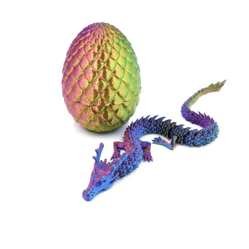 Y&D Vashine 3D Printed PLA Dragon Egg Kids Flexible Crystal Dragon Anime Action Figure Collectibles Toys Drachen Eier Animals - Image 1