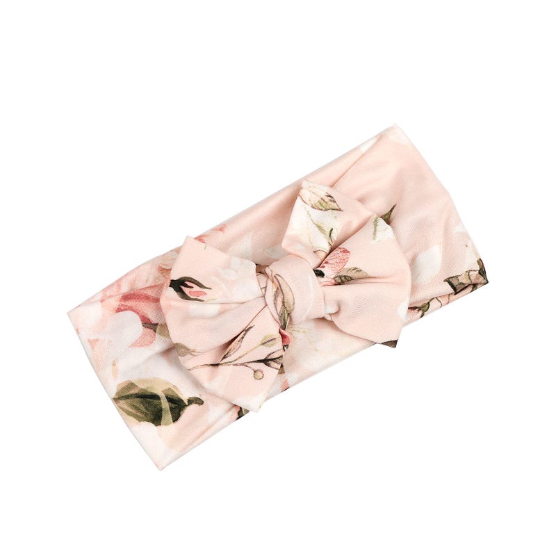 جالا بلومر Newborn Receiving Blanket Headband Set Flower Print Baby Swaddle Blankets (Vintage) - Image 5