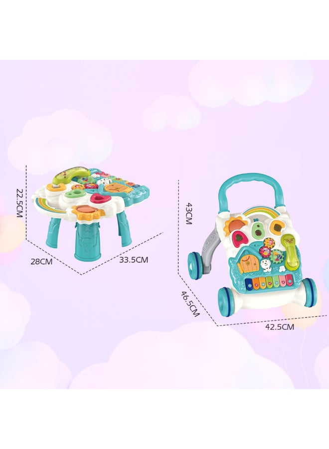 COGNIKIDS Baby Walker With Piano, Activity Gym Play Mat, Musical Detachable Keyboard, Adjustable Speed Wheels & Hanging Toys – Sit, Lay, Stand & Walk – Early Development Toy For Infants & Toddlers 0 Months+ - Image 4