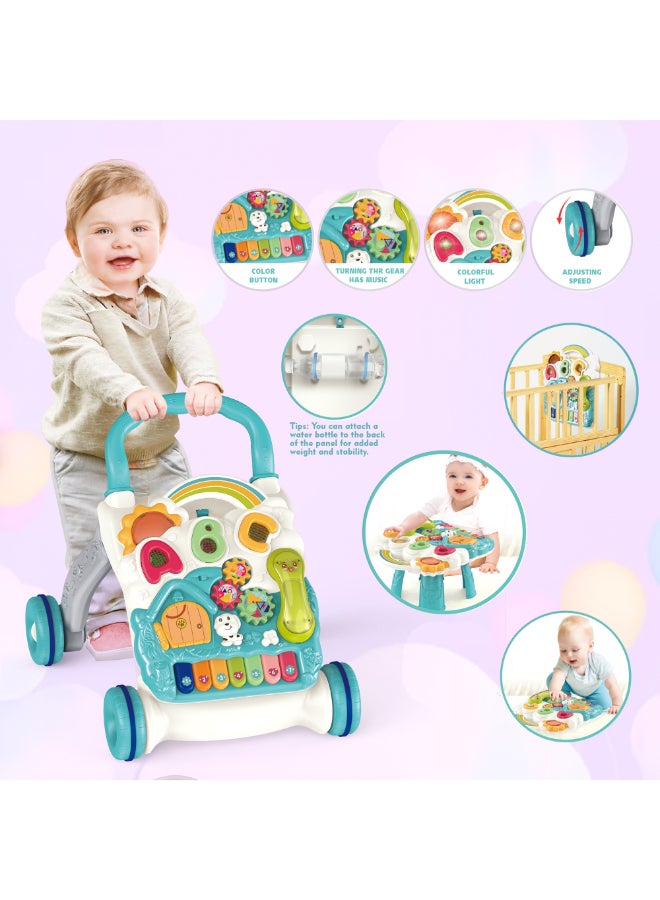 COGNIKIDS Baby Walker With Piano, Activity Gym Play Mat, Musical Detachable Keyboard, Adjustable Speed Wheels & Hanging Toys – Sit, Lay, Stand & Walk – Early Development Toy For Infants & Toddlers 0 Months+ - Image 2