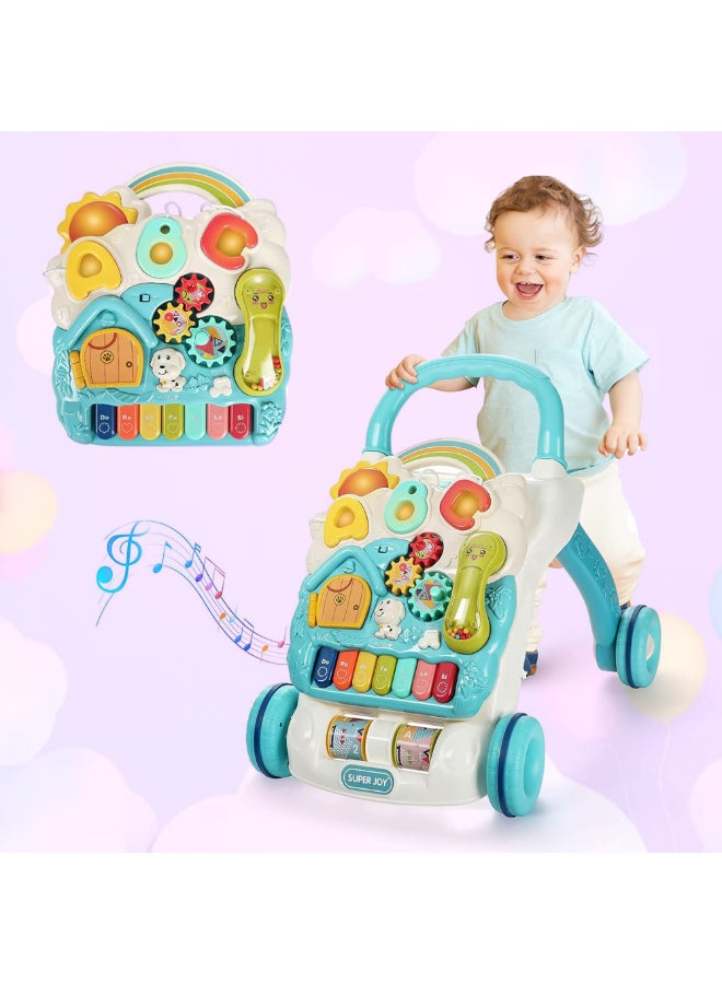 COGNIKIDS Baby Walker With Piano, Activity Gym Play Mat, Musical Detachable Keyboard, Adjustable Speed Wheels & Hanging Toys – Sit, Lay, Stand & Walk – Early Development Toy For Infants & Toddlers 0 Months+ - Image 5