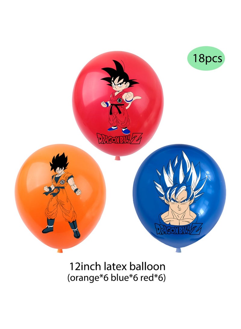 دراجون بول مجموعة إكليل بالونات دراغون بول مع لافتة عيد ميلاد سعيد، زينة للكعكة، مثالية لتزيين خلفية حفلات التخرج، استحمام الطفل، أعياد الميلاد، حفلات العازبات، مناسبة للاستخدام الداخلي والخارجي - Image 4