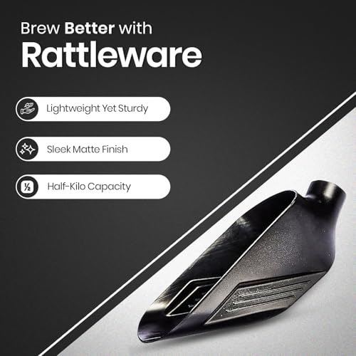 Rattleware Half Kilo Food Measuring Bean Scale Scoop - Durable and Commercial Coffee Beans Weighing Container Spoon, Plastic Coffee Bean Scale Measuring Tool for Baristas - Black - Image 4