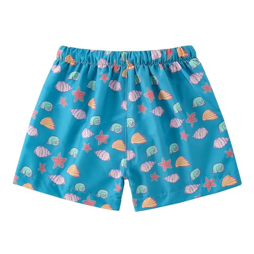 YAGATA Boys Swim Trunks Toddler Broad Swim Shorts Quick Dry Kids Swim Bathing Suit Boys Swim Set Blue Conch 2-3T 100 - Image 2