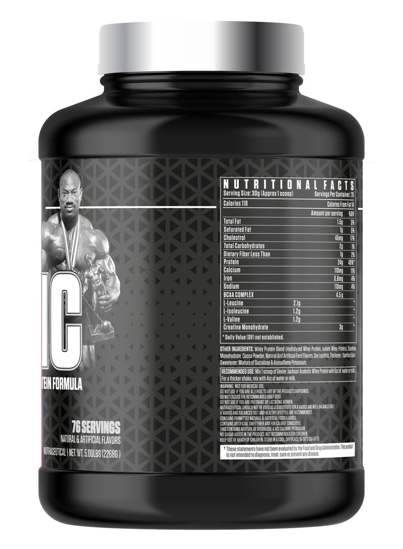 DEXTER JACKSON Black Series Anabolic Whey 5 lbs with Creatine – Muscle Recovery & Strength (Chocolate Smoothie) - Image 3