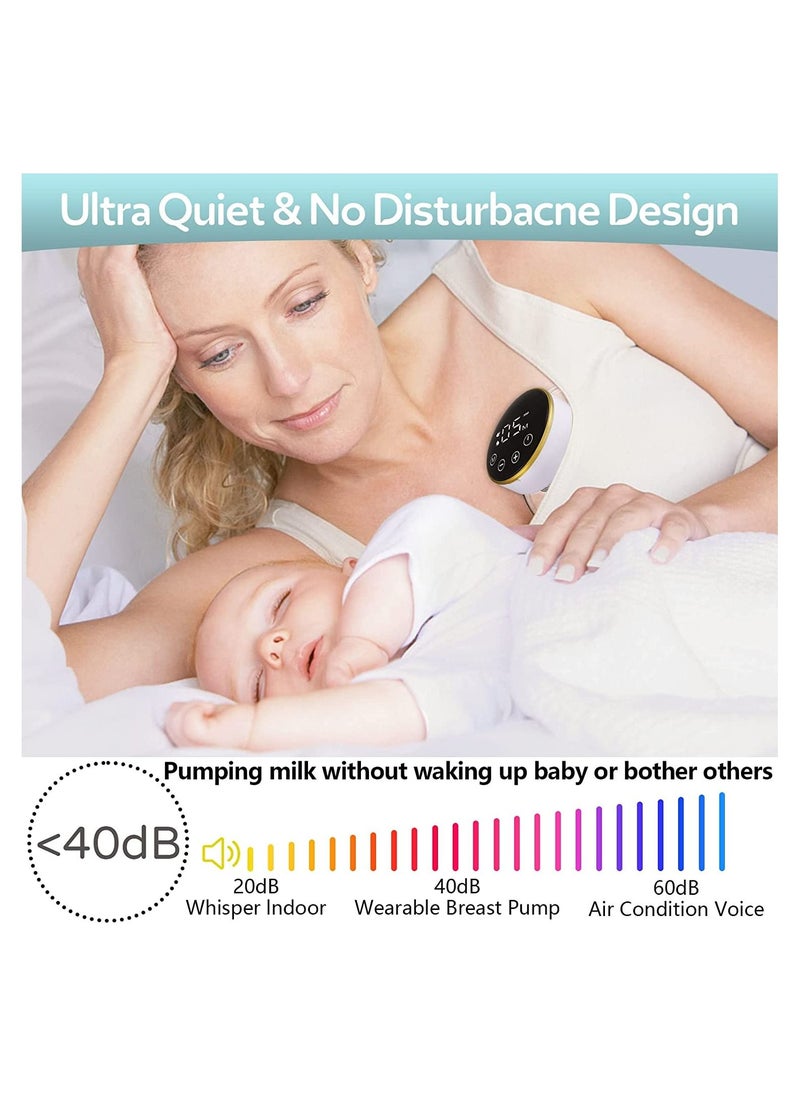 Gonice Wearable Breast Pump Double Hands Free Breastpumps Pain Free Silent Electric Breastfeeding Pump with Massage Mode USB Rechargeable Breast Pump Wireless Milk Extractor for Mom Breastpump  - Image 2