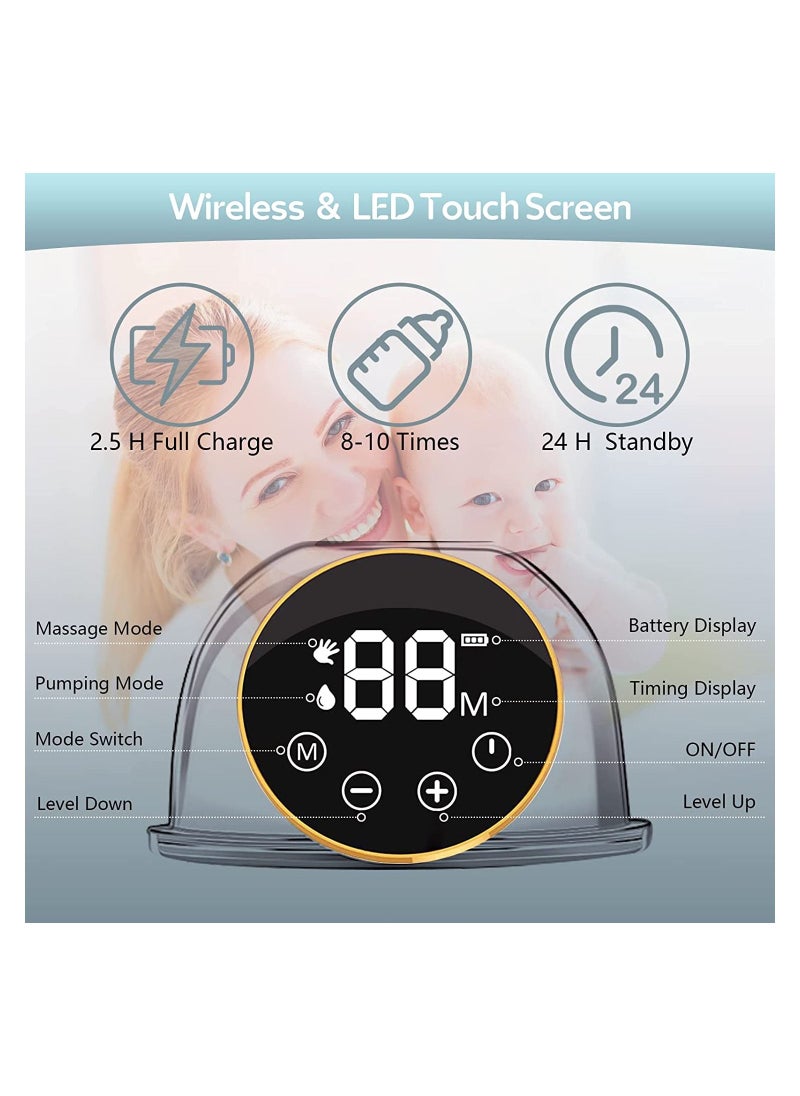 Gonice Wearable Breast Pump Double Hands Free Breastpumps Pain Free Silent Electric Breastfeeding Pump with Massage Mode USB Rechargeable Breast Pump Wireless Milk Extractor for Mom Breastpump  - Image 5