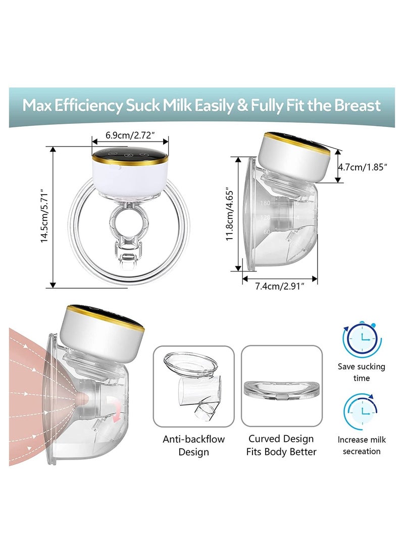 Gonice Wearable Breast Pump Double Hands Free Breastpumps Pain Free Silent Electric Breastfeeding Pump with Massage Mode USB Rechargeable Breast Pump Wireless Milk Extractor for Mom Breastpump  - Image 4