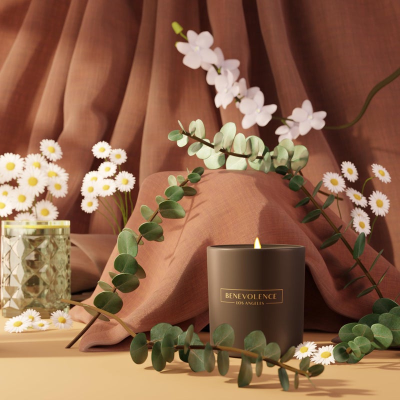 Benevolence LA Eucalyptus & Chamomile Christmas Scented Candles | Soy Candles, Black Candle for Home | Holiday Candle Gifts for Women and Men | Home Fragrance | Aromatherapy | 8oz, 45 Hour Burn - Image 4