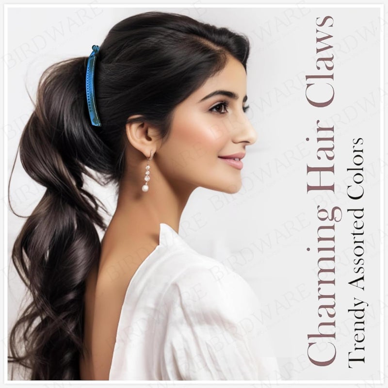 BIRDWARE Large Size Hair Clips for Women | Multicolor Butterfly Hair Claw | Imported Acrylic Material with Stone Embellishments | Durable Hair Clutchers - Image 3