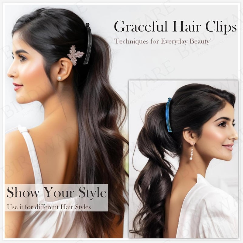 BIRDWARE Large Size Hair Clips for Women | Multicolor Butterfly Hair Claw | Imported Acrylic Material with Stone Embellishments | Durable Hair Clutchers - Image 5