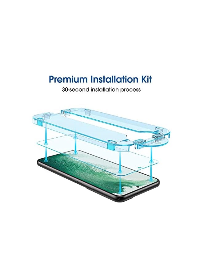 Amfilm amFilm 2 Pack OneTouch Tempered Glass Screen Protector for Samsung Galaxy S22 5G [6.2 Inch] with 2 Pack Camera Lens Protector [9H Hardness] Easy to Installation and Bubbles Free.  - Image 3