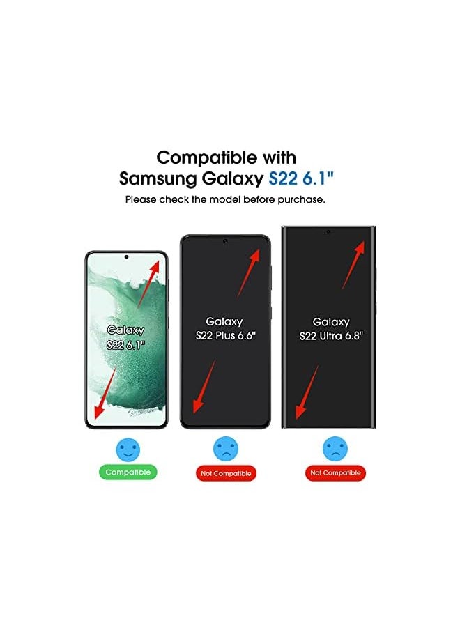 Amfilm amFilm 2 Pack OneTouch Tempered Glass Screen Protector for Samsung Galaxy S22 5G [6.2 Inch] with 2 Pack Camera Lens Protector [9H Hardness] Easy to Installation and Bubbles Free.  - Image 2