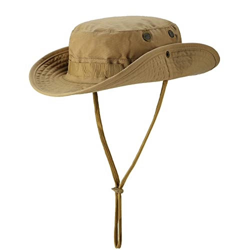 FRTKK Military Boonie Hat Tactical Adjustable Boonie Hats for Men Women Hunting Fishing Outdoor Safari Sun Brown - Image 3