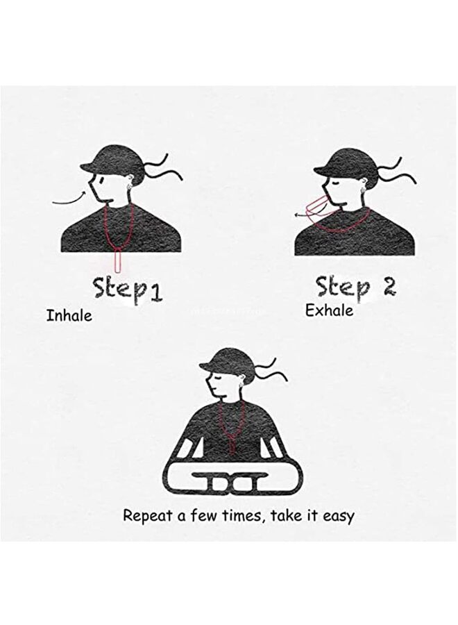 Stainless Steel Mindfulness Breathing Necklace Stress Relief Pendant Stainless Steel Anxiety Breathe Necklace for Women Men Stress Panic Attack Relief Meditation Tools (Steel Color) - Image 2